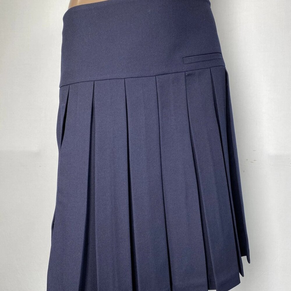 NEW Shushu/Tong Women’s A-Line Pleated Skirt – Navy Blue